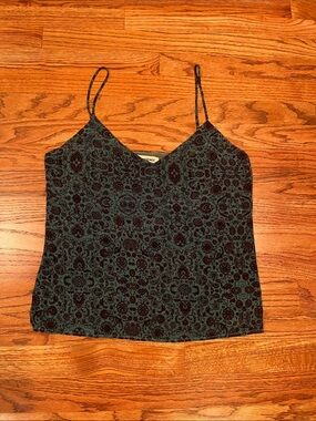 L'AGENCE JANE SILK BOHO INDIE FESTIVAL CAMI SPAGHETTI STRAP TANK TOP SMALL